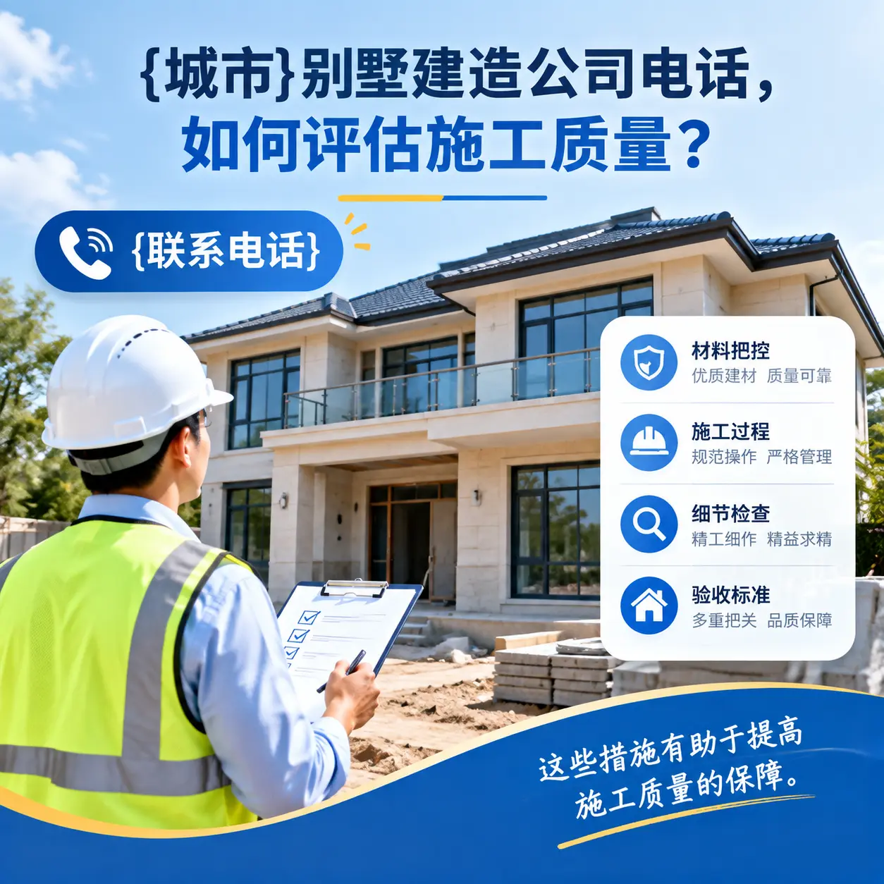 台江别墅建造公司电话，如何评估施工质量？